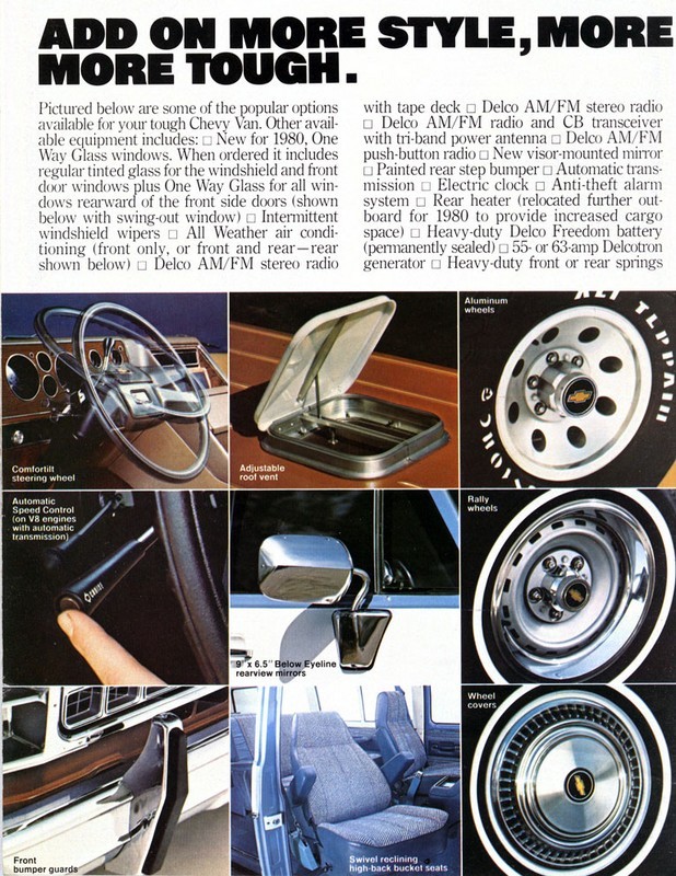 1980 Chevrolet Vans Brochure Page 5